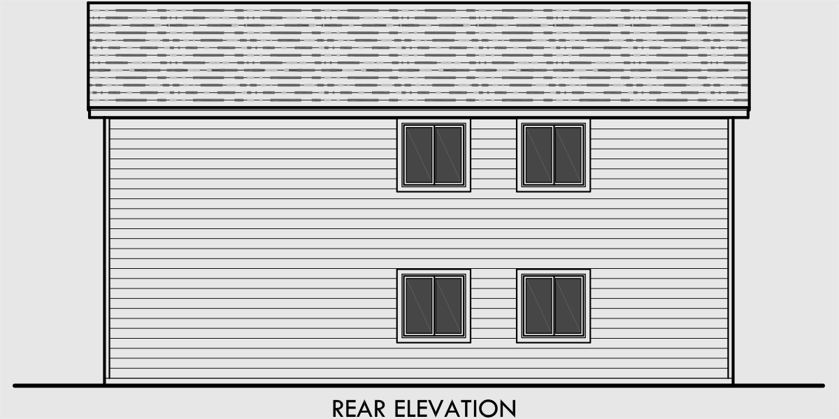 House front drawing elevation view for CGA-97 Studio Garage Plans, apartment over garage, 3 car garage plans, CGA-97