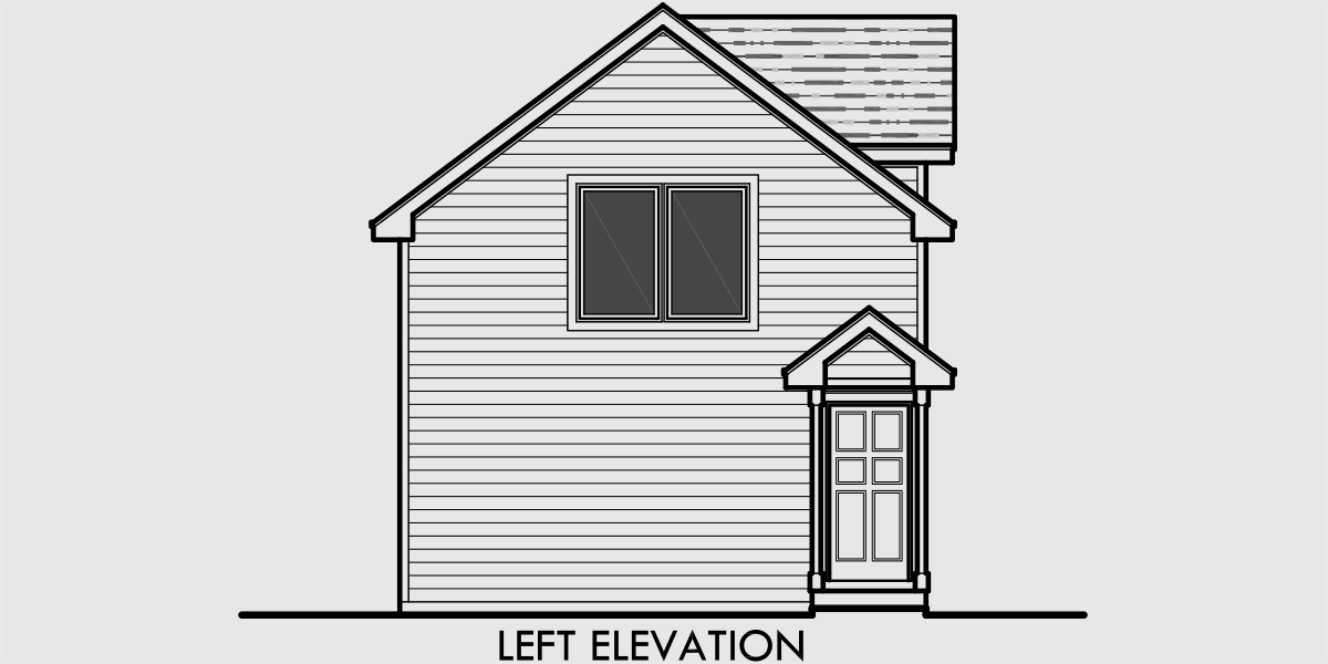 House side elevation view for CGA-99 Studio Garage Plans, apartment over garage, 2 car garage plans, CGA-99