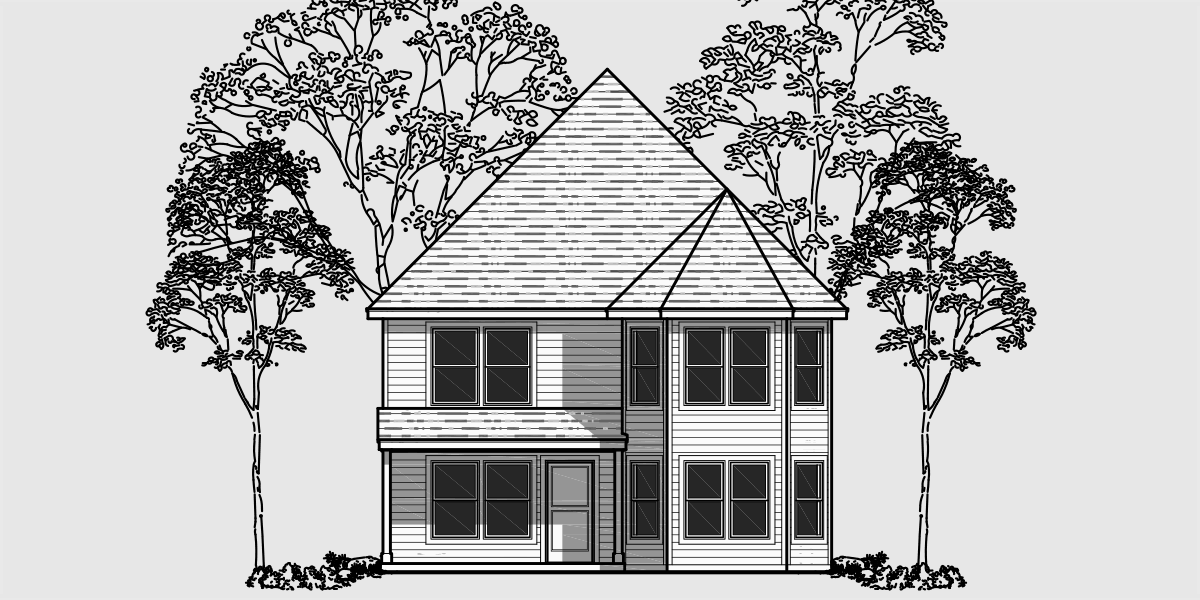 House front color elevation view