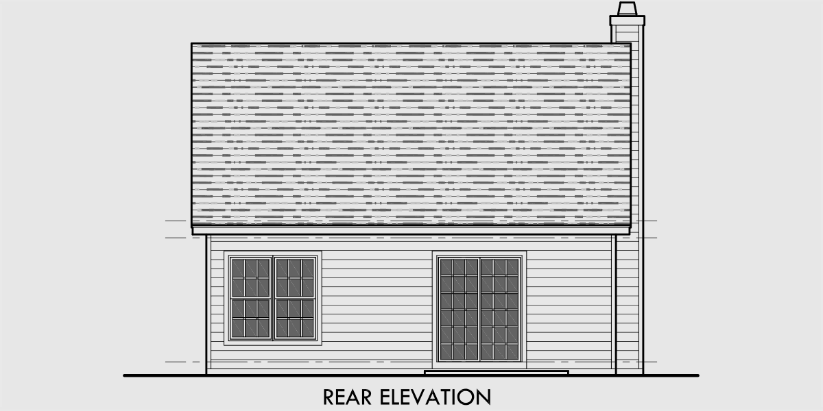 House side elevation view for 10122 Bungalow House Plans, Large Porch House Plans, 1.5 Story House Plans, House Plans with Dormer Windows